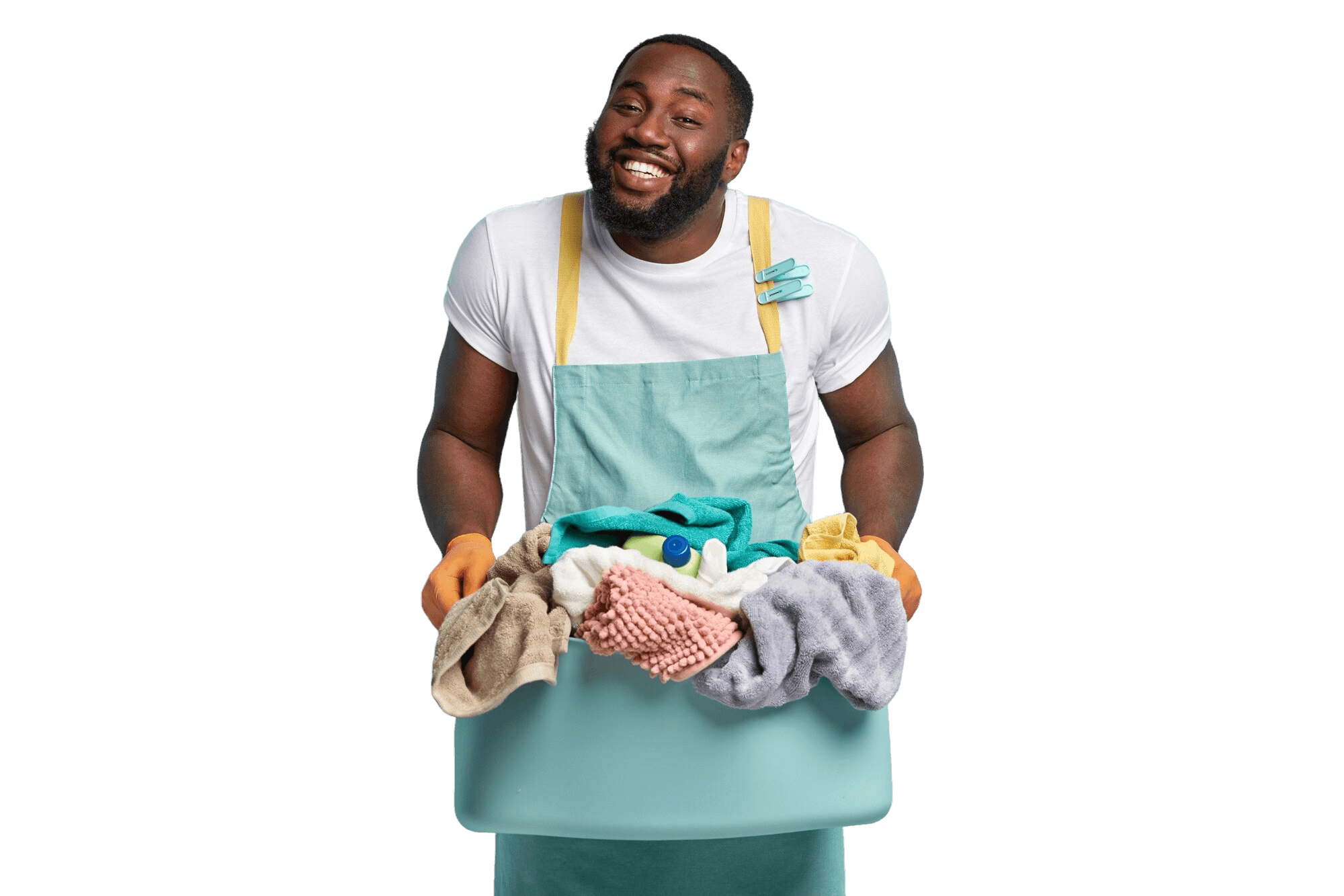 Freshly cleaned laundry ready for collection